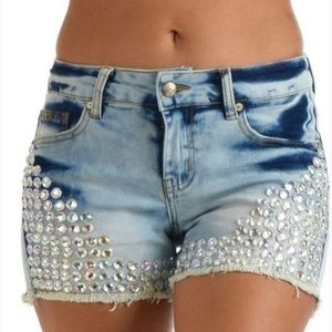 Acid wash shorts with Sparkle